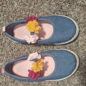 Carter's denim shoes with flower detail sz 11